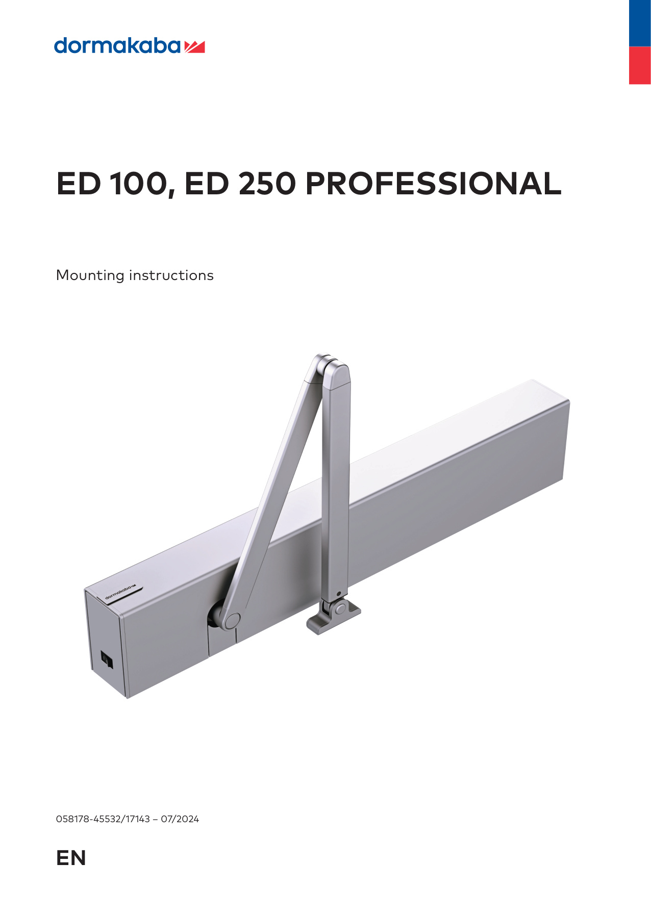 dormakaba ED100/250 Installation Manual | Door Forensics