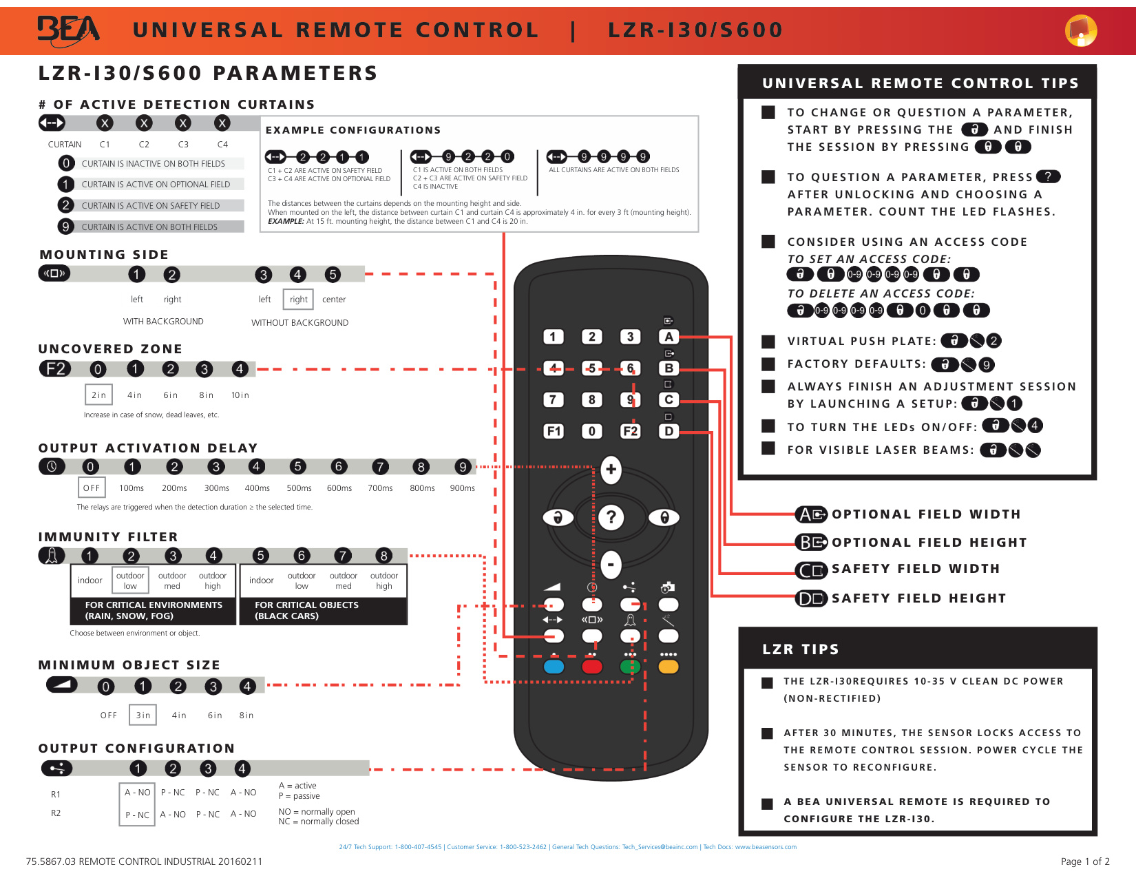 BEA LZR-I30/S60 Programming Guide | Door Forensics