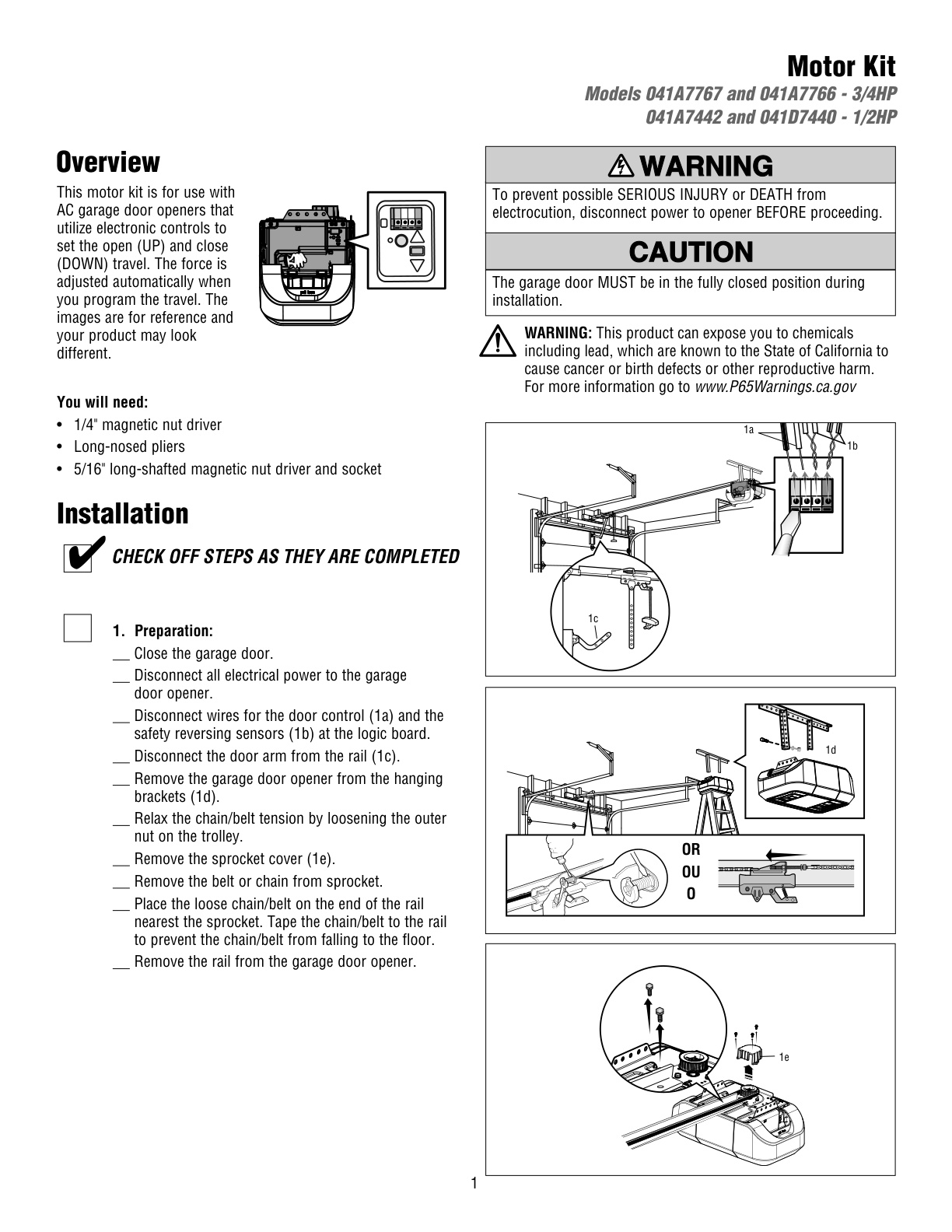 LiftMaster 041A7767 Installation Manual | Door Forensics