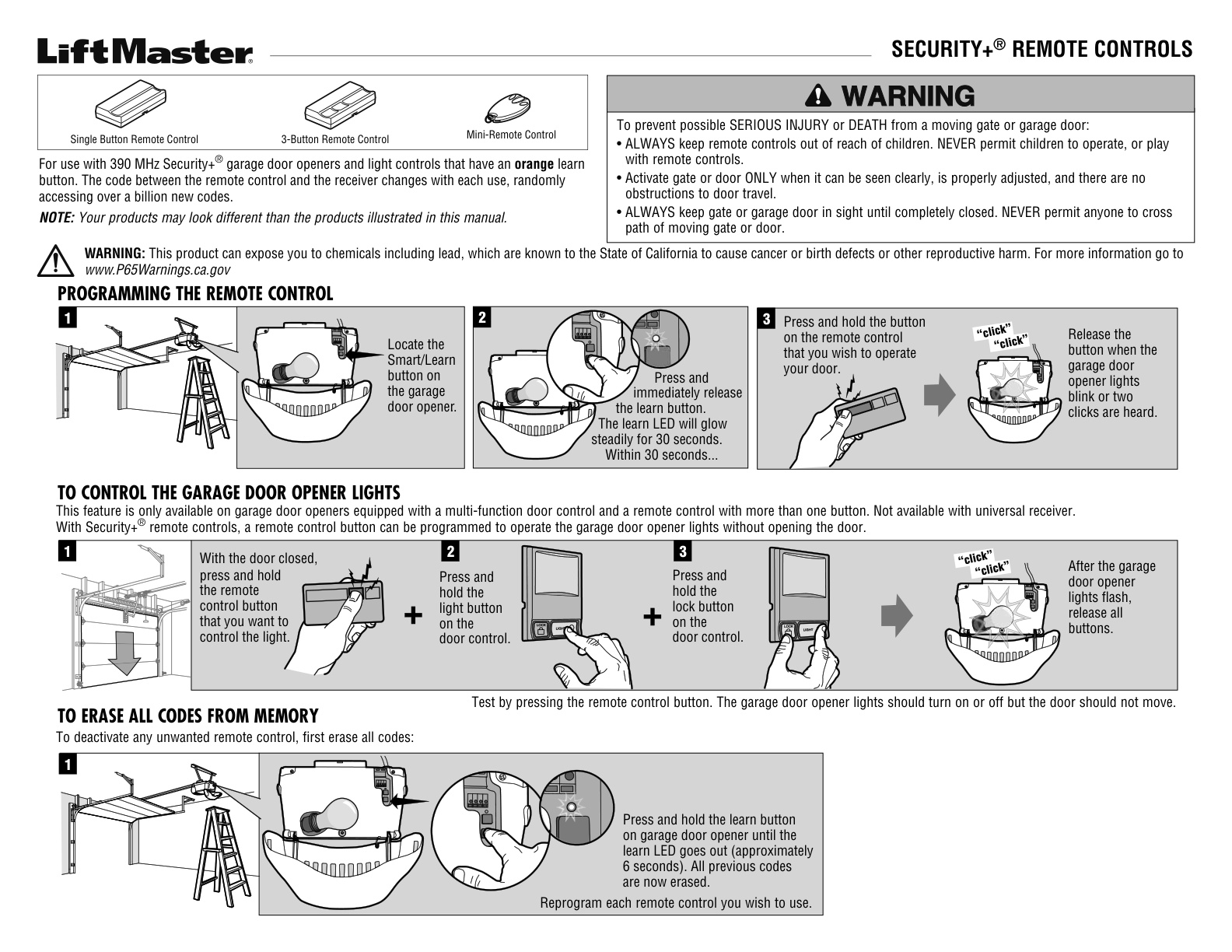 LiftMaster Remote Control Programming Guide | Door Forensics