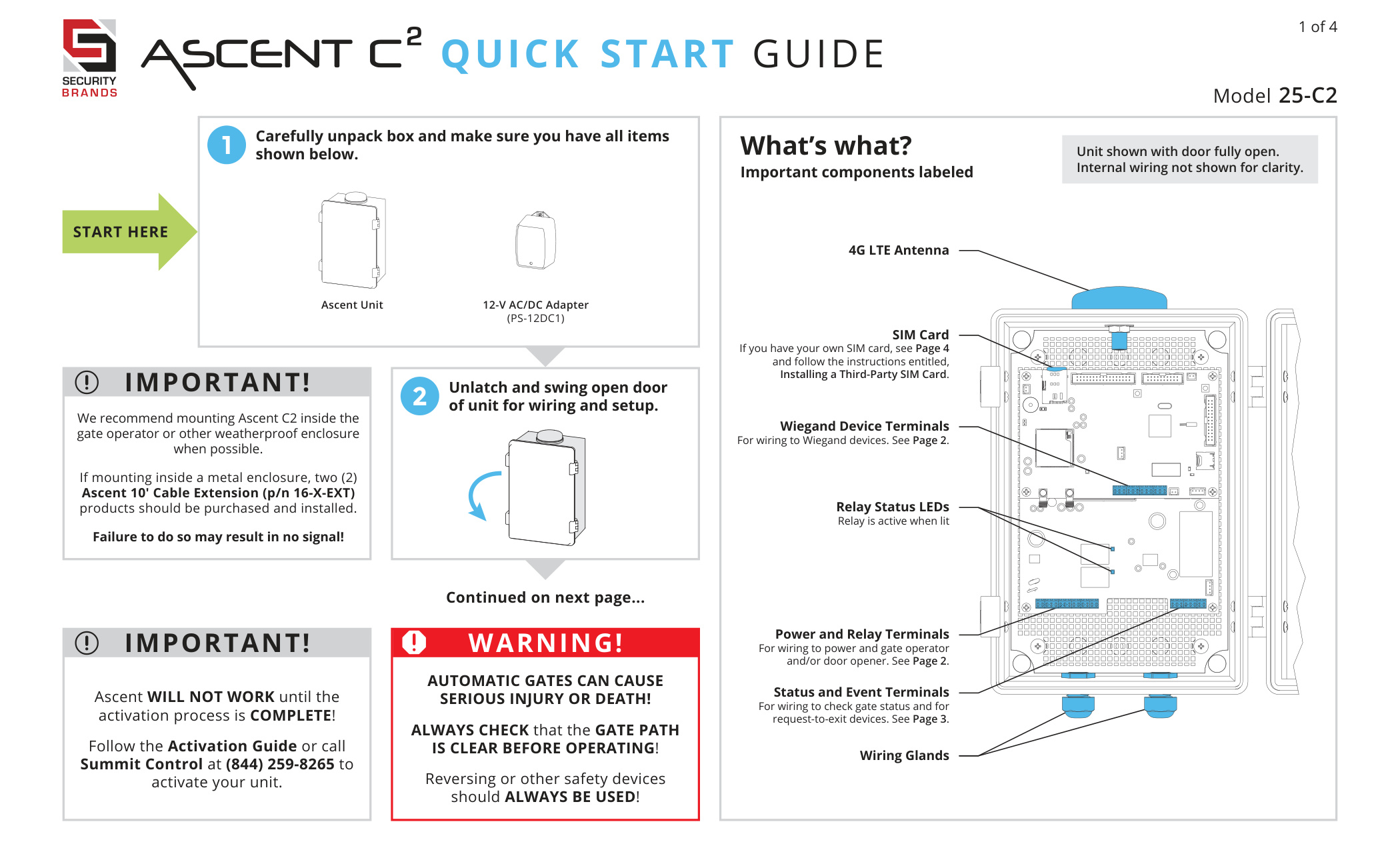 Security Brands Ascent C2 Quick Start Guide | Door Forensics