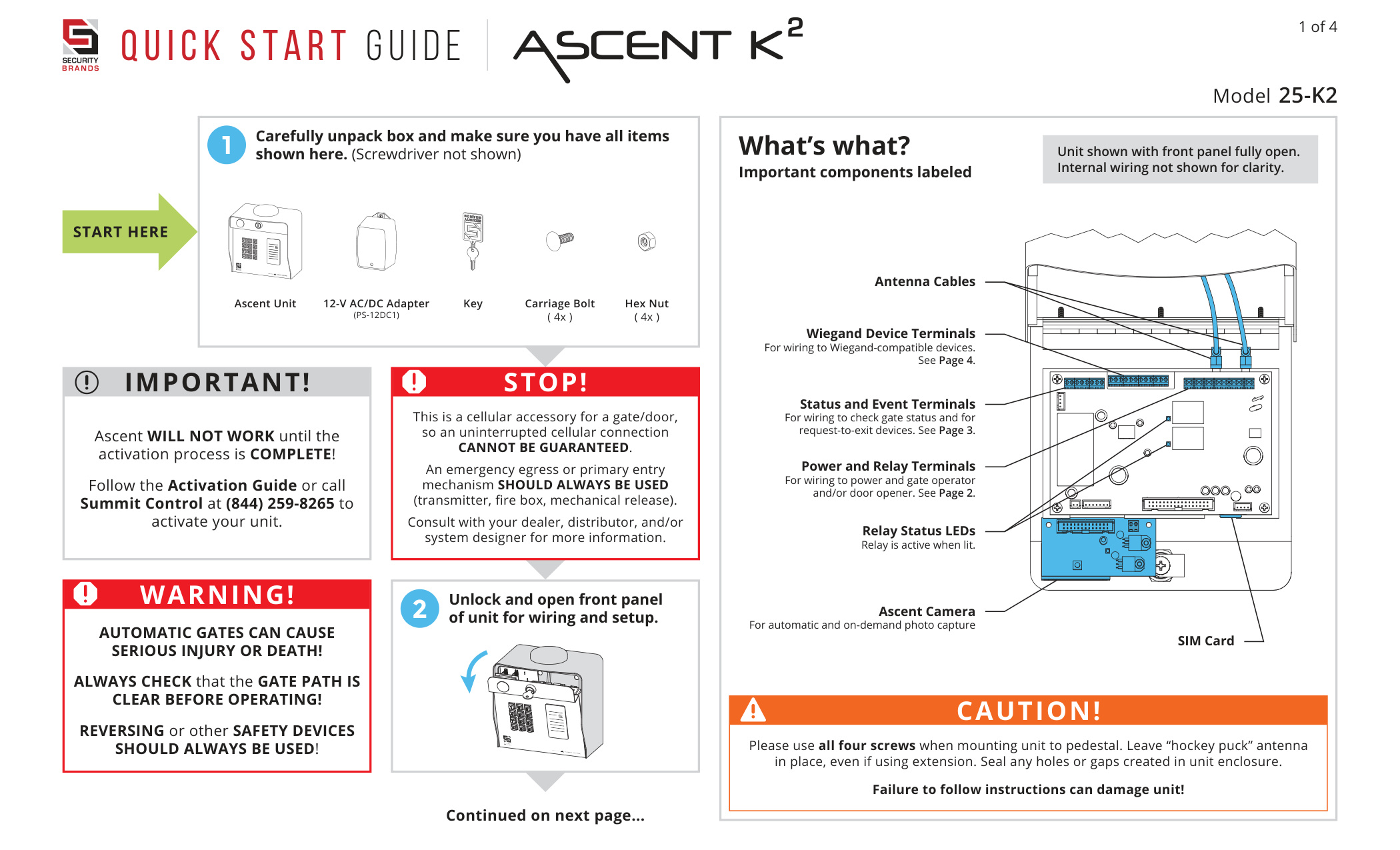 Security Brands 25-K2 Quick Start Guide | Door Forensics