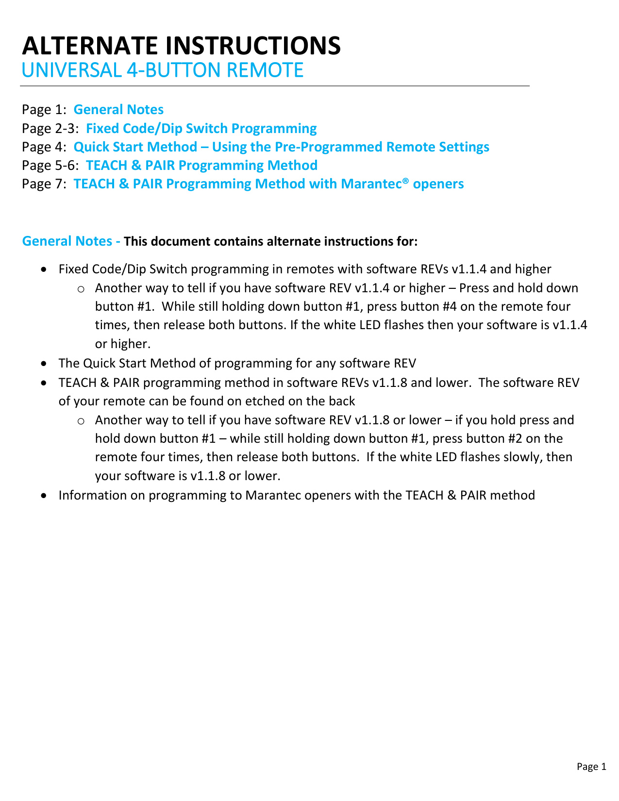Universal 4-Button Remote Programming Guide | Door Forensics