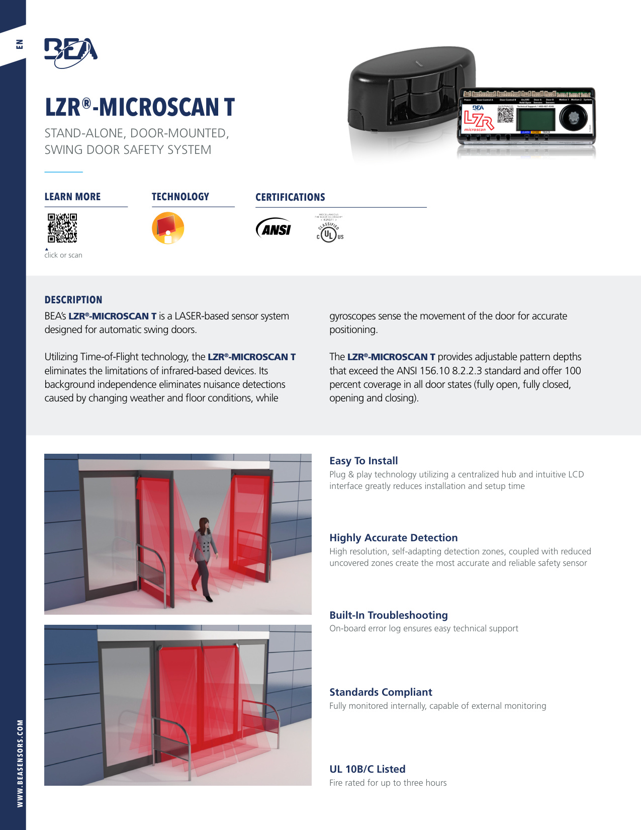Bea Micro BEA LZR-MICROSCAN T Specification Sheet | Door Forensics