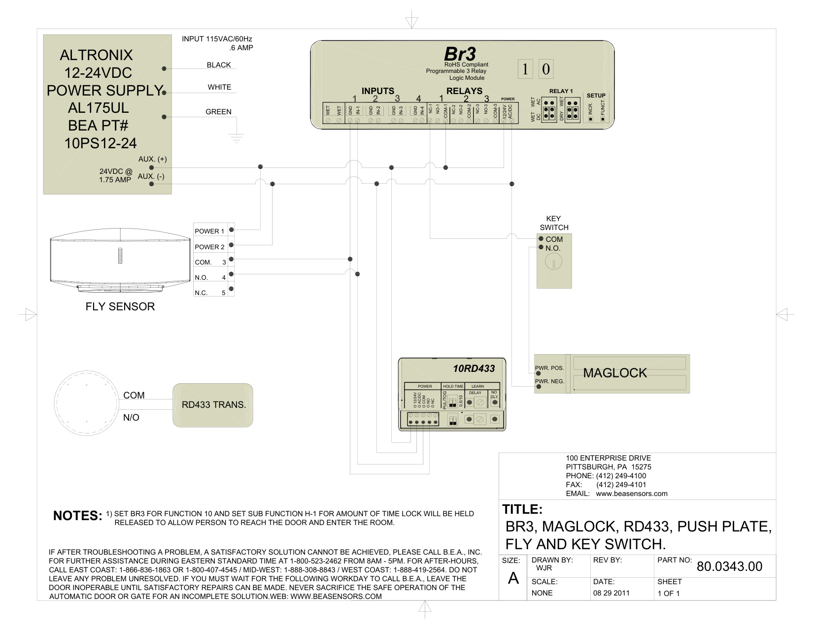 BEA 80.0343.00 Wiring Diagram | Door Forensics