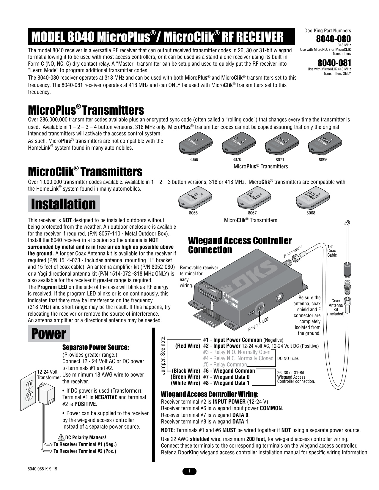 DoorKing 8040 Installation Manual | Door Forensics