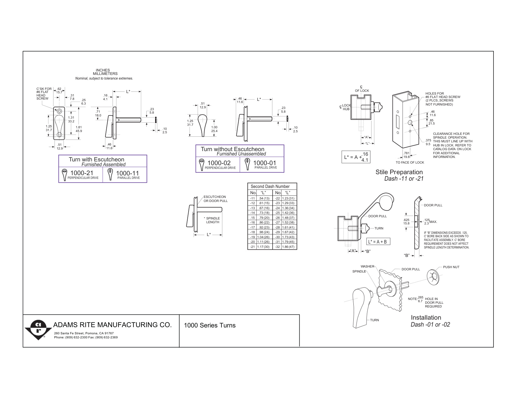 Adams Rite 1000 Series Installation Manual | Door Forensics