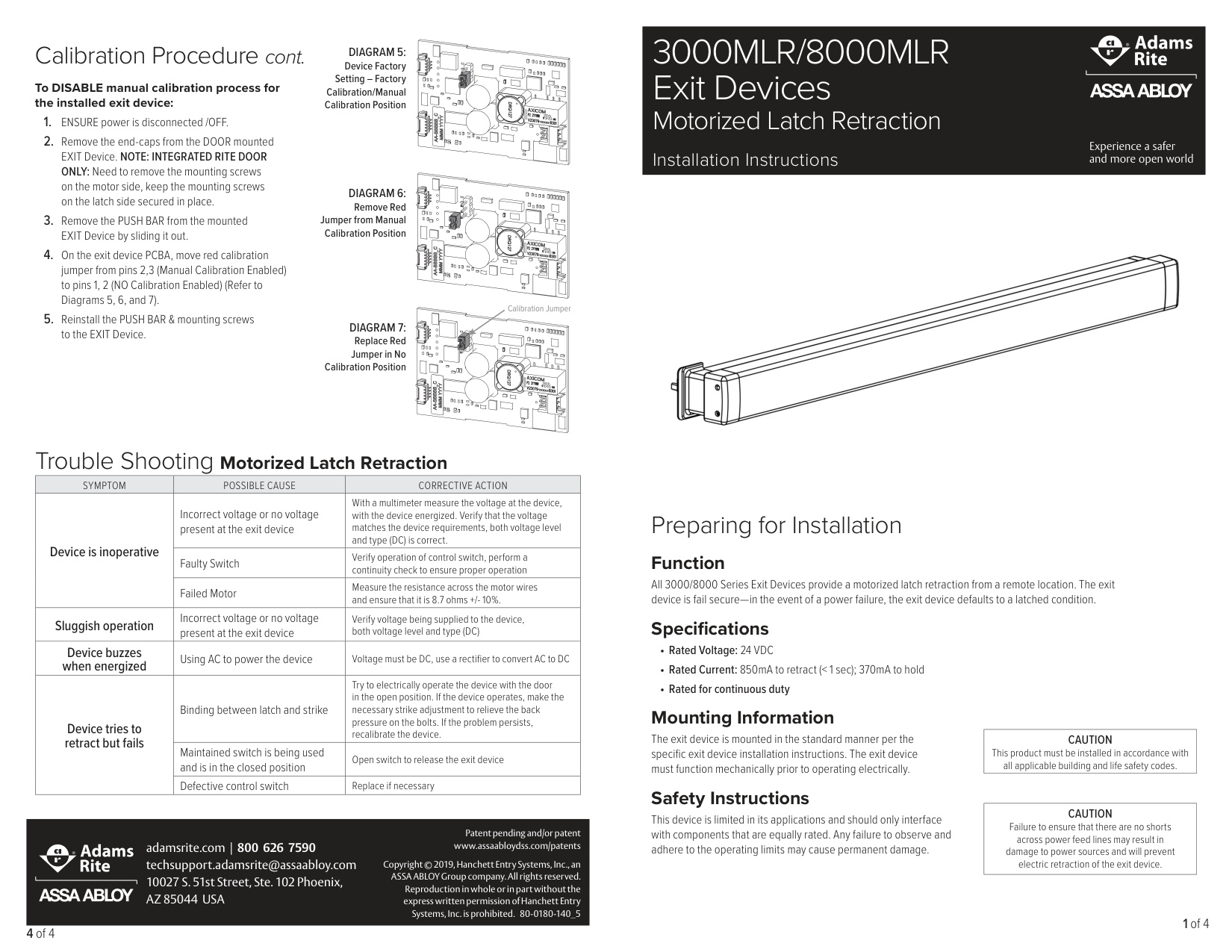 Adams Rite 3000MLR/8000MLR Installation Manual | Door Forensics