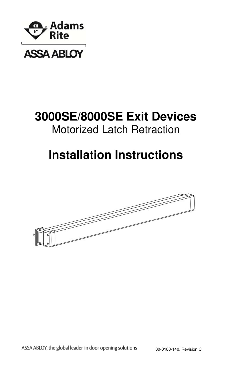 2863 Adams Rite Adams Rite 3000SE/8000SE Installation Manual | Door Forensics