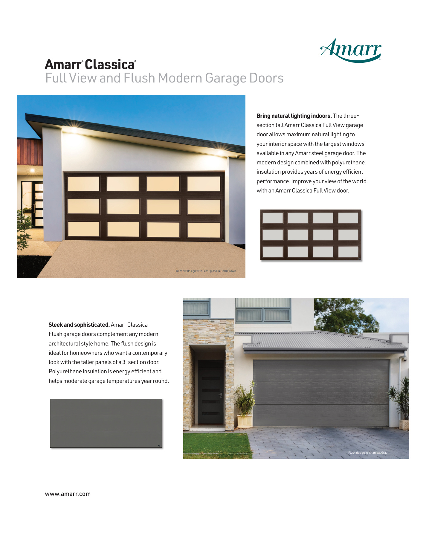 Amarr Classica Full View Specification Sheet | Door Forensics