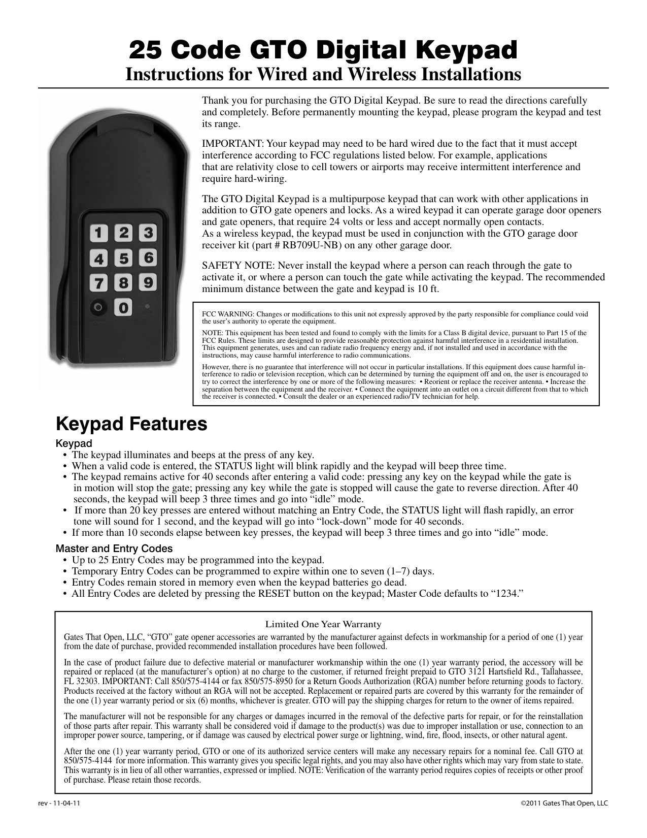 Dcd300 Keypad Programme Instructions.pdf GTO 25 Code Digital Keypad Programming Guide | Door Forensics
