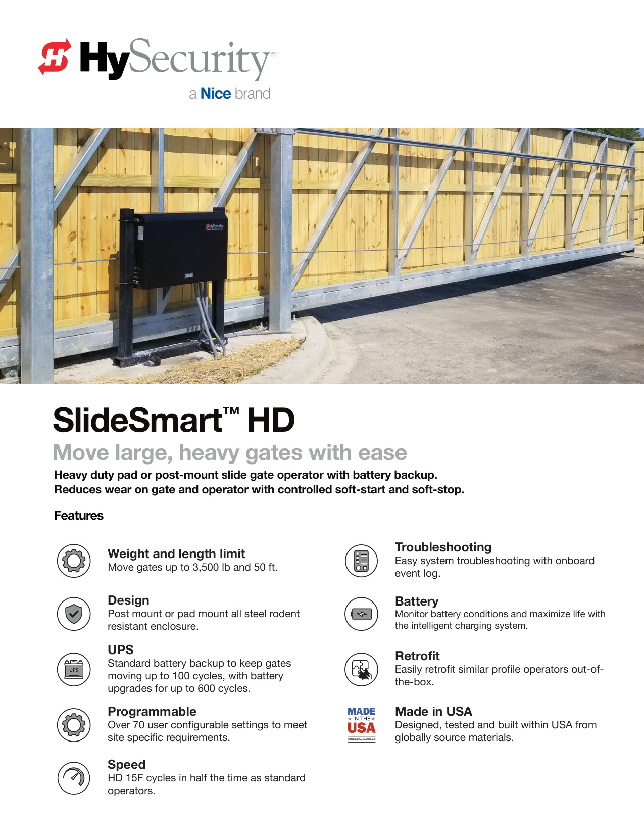 HySecurity SlideSmart HD Specification Sheet | Door Forensics