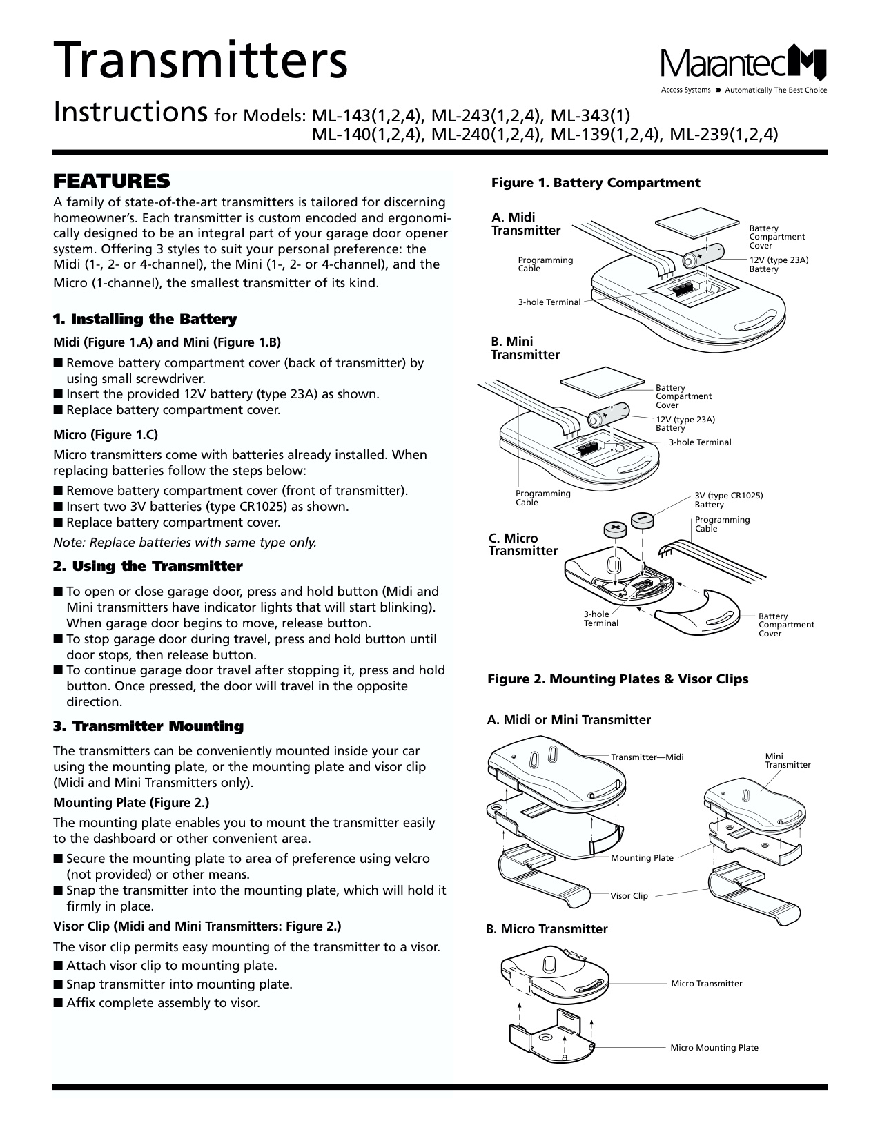 Marantec ML-xxx Transmitter Programming Guide | Door Forensics