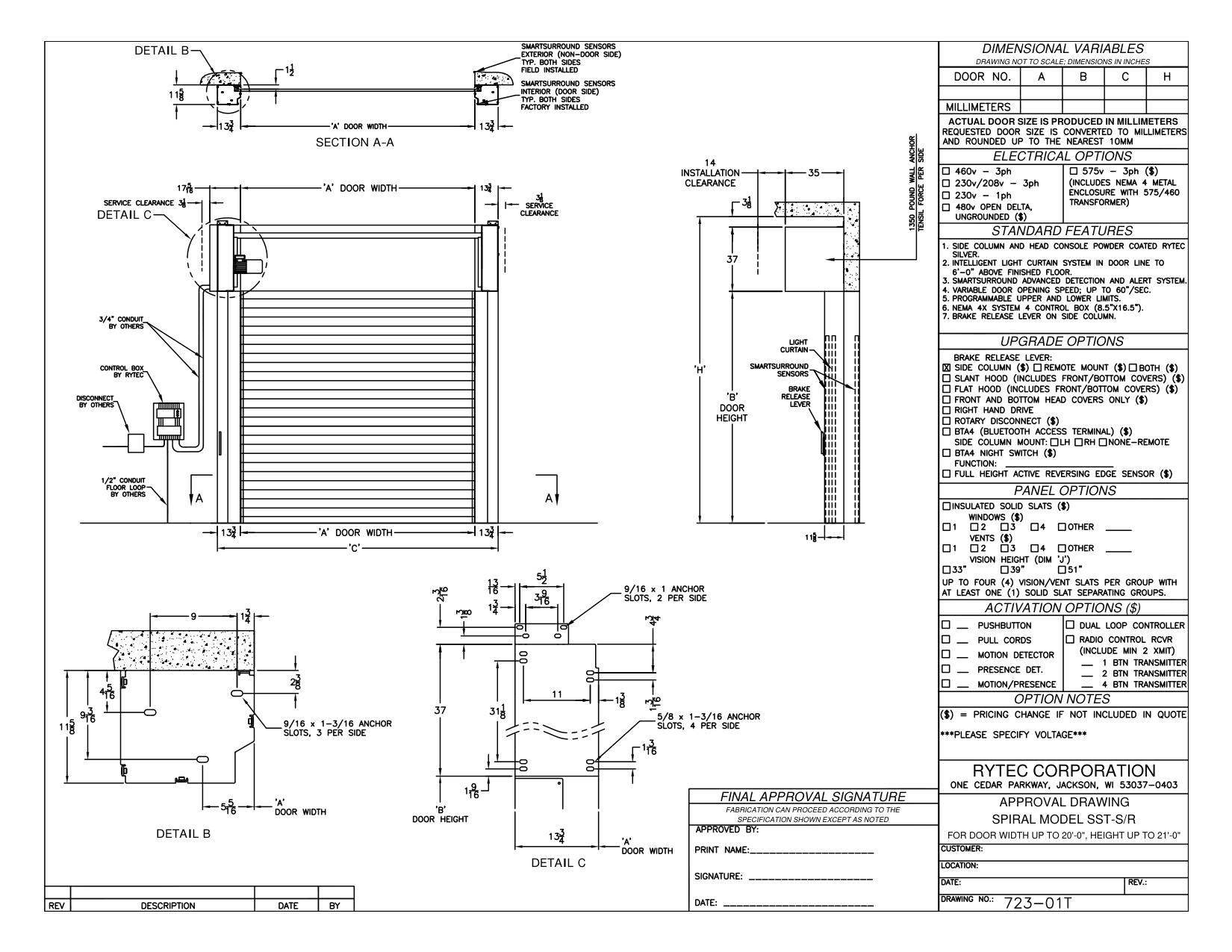 Rytec SST-S/R Specification Sheet | Door Forensics