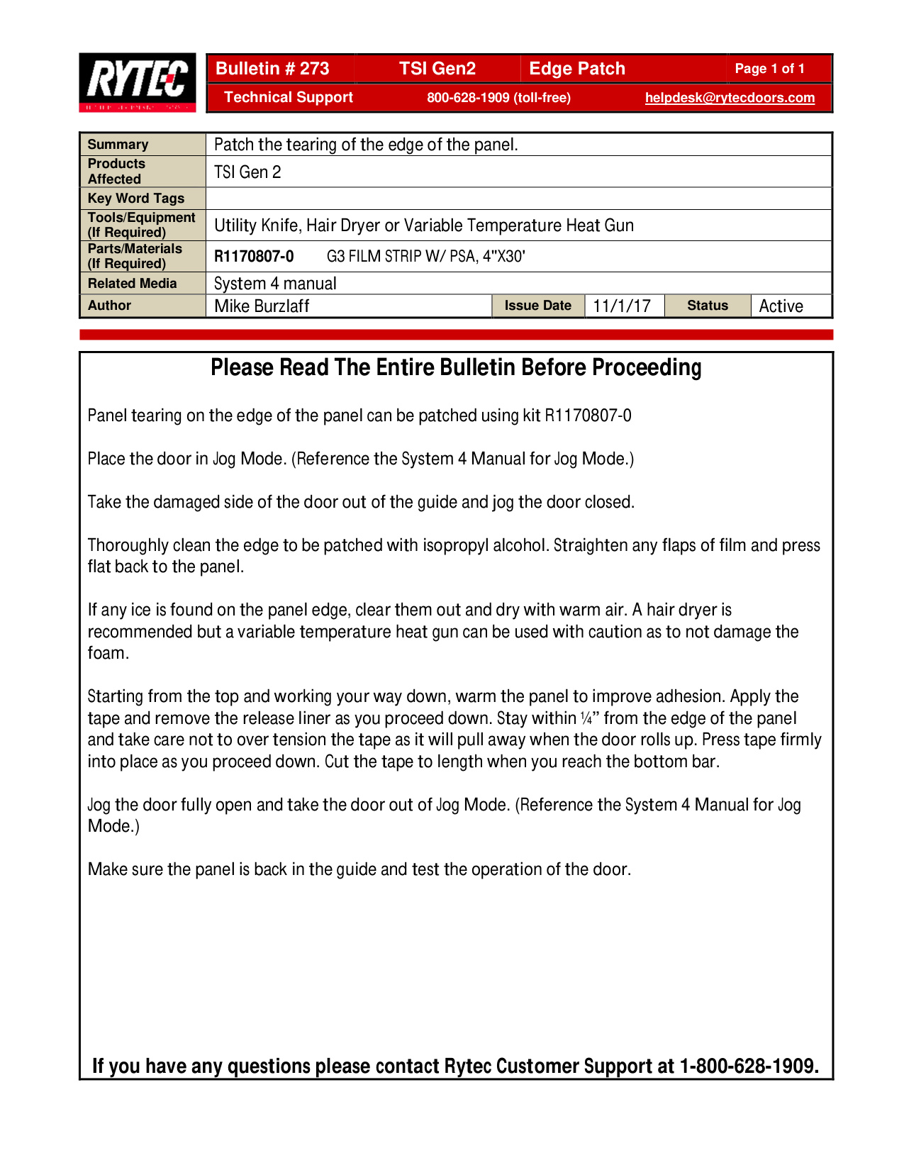 Rytec TSI Gen2 Edge Patch Troubleshooting Guide | Door Forensics