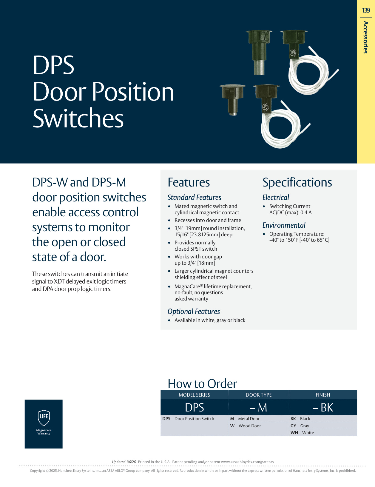 Hanchett DPS Specification Sheet | Door Forensics