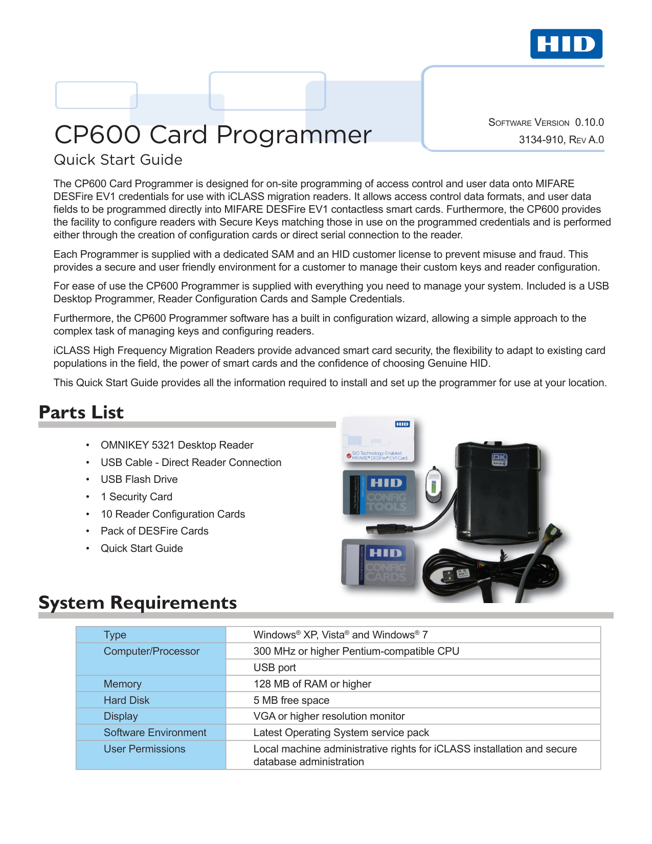 HID CP600 Quick Start Guide | Door Forensics