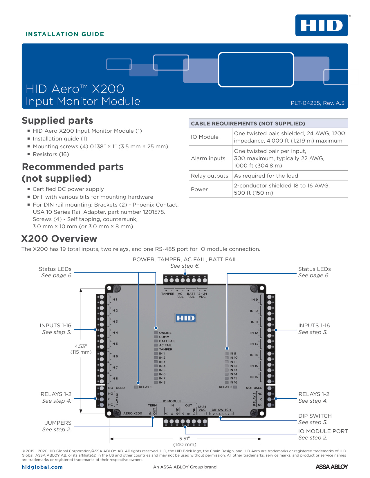 HID Aero X200 Installation Guide | Door Forensics