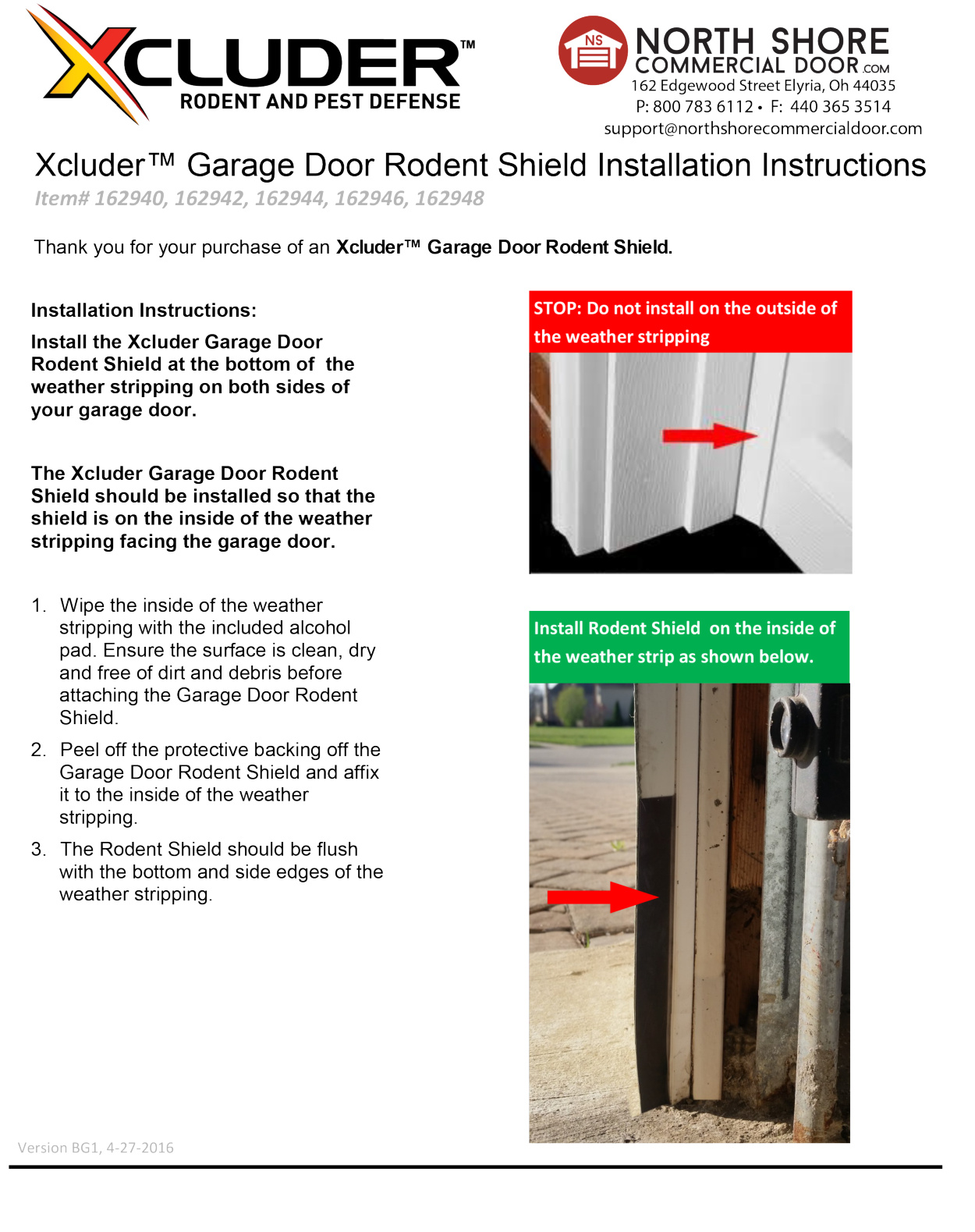 Rodent Panel Install Drawing.pdf Xcluder Garage Door Rodent Shield Tech Guide - Door Forensics