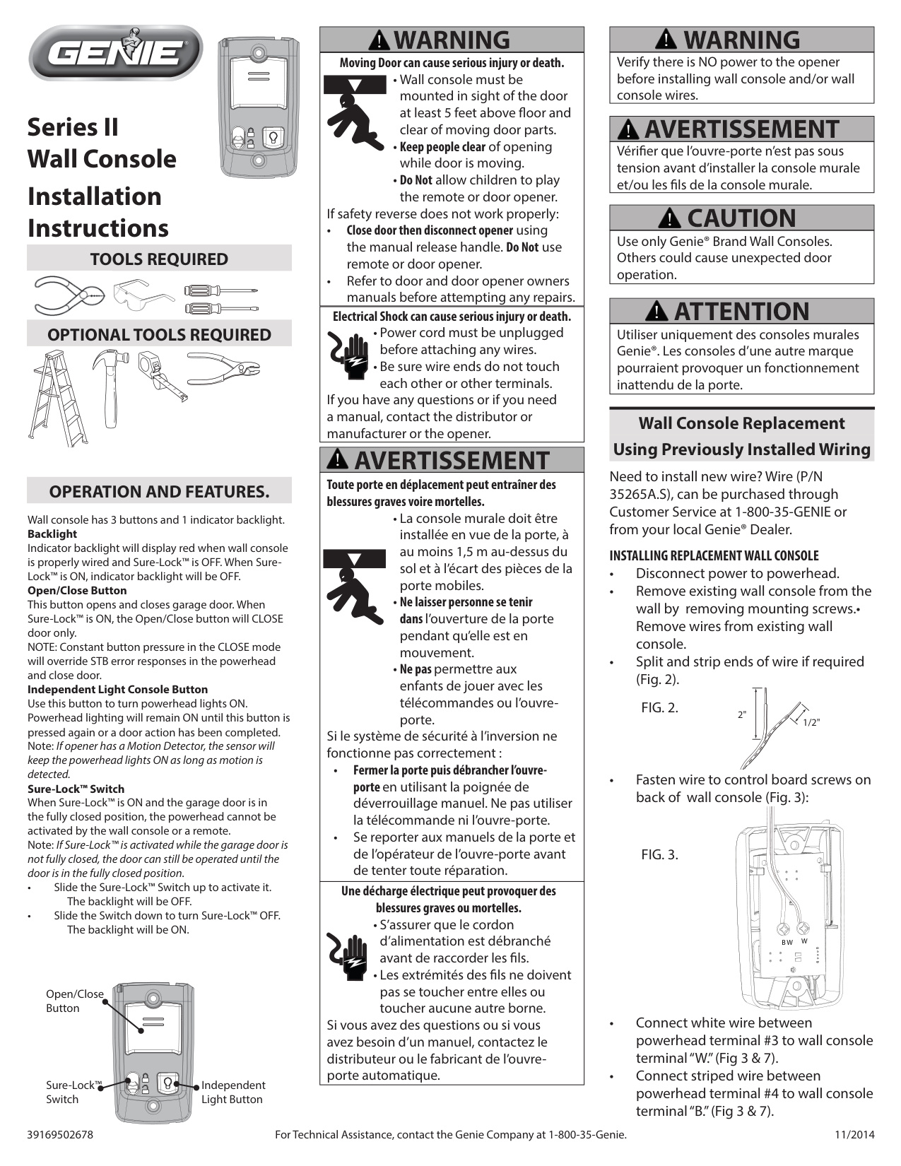 Genie Series II Wall Console Installation Manual | Door Forensics