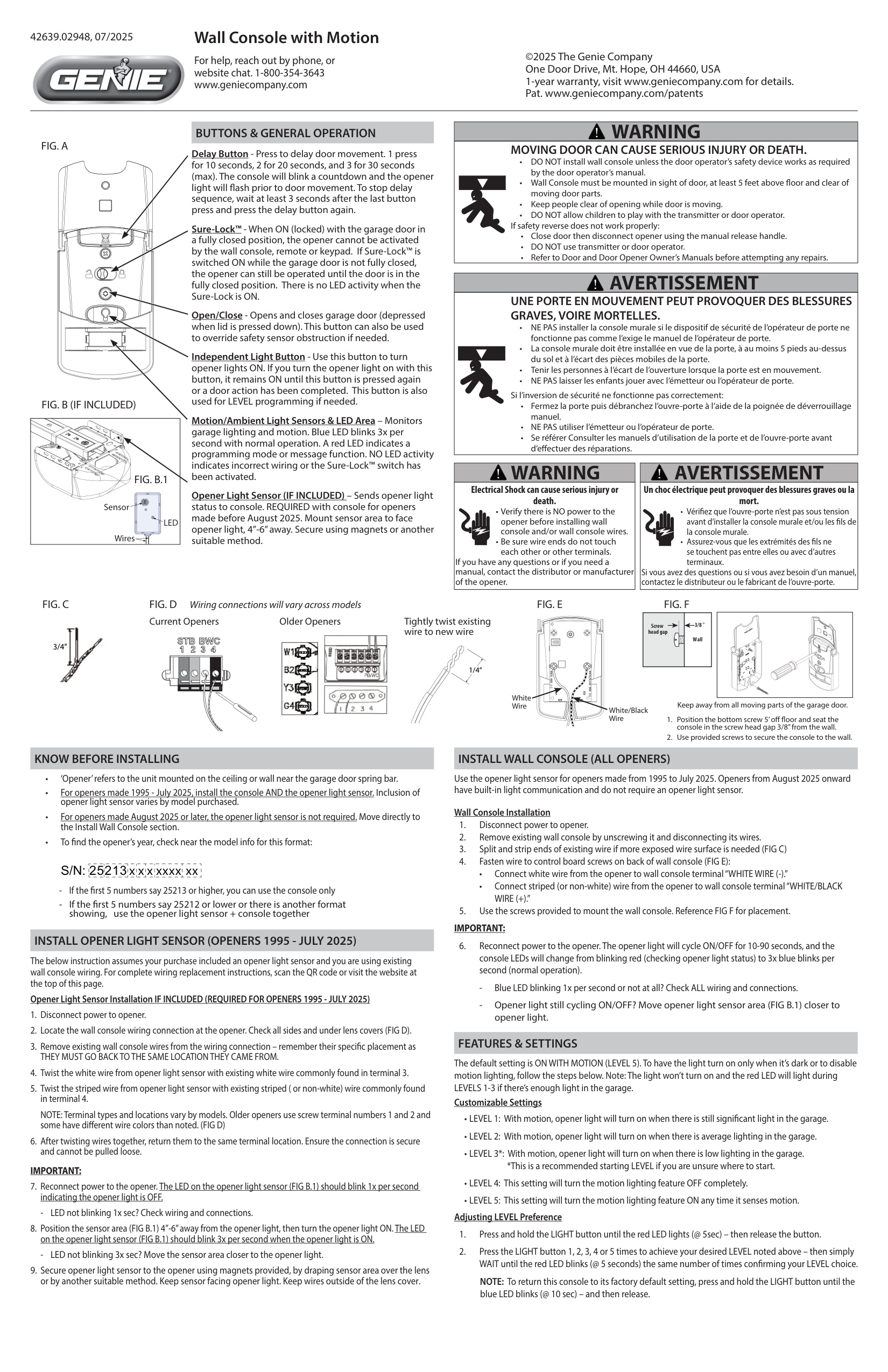 Genie Wall Console Installation Manual | Door Forensics