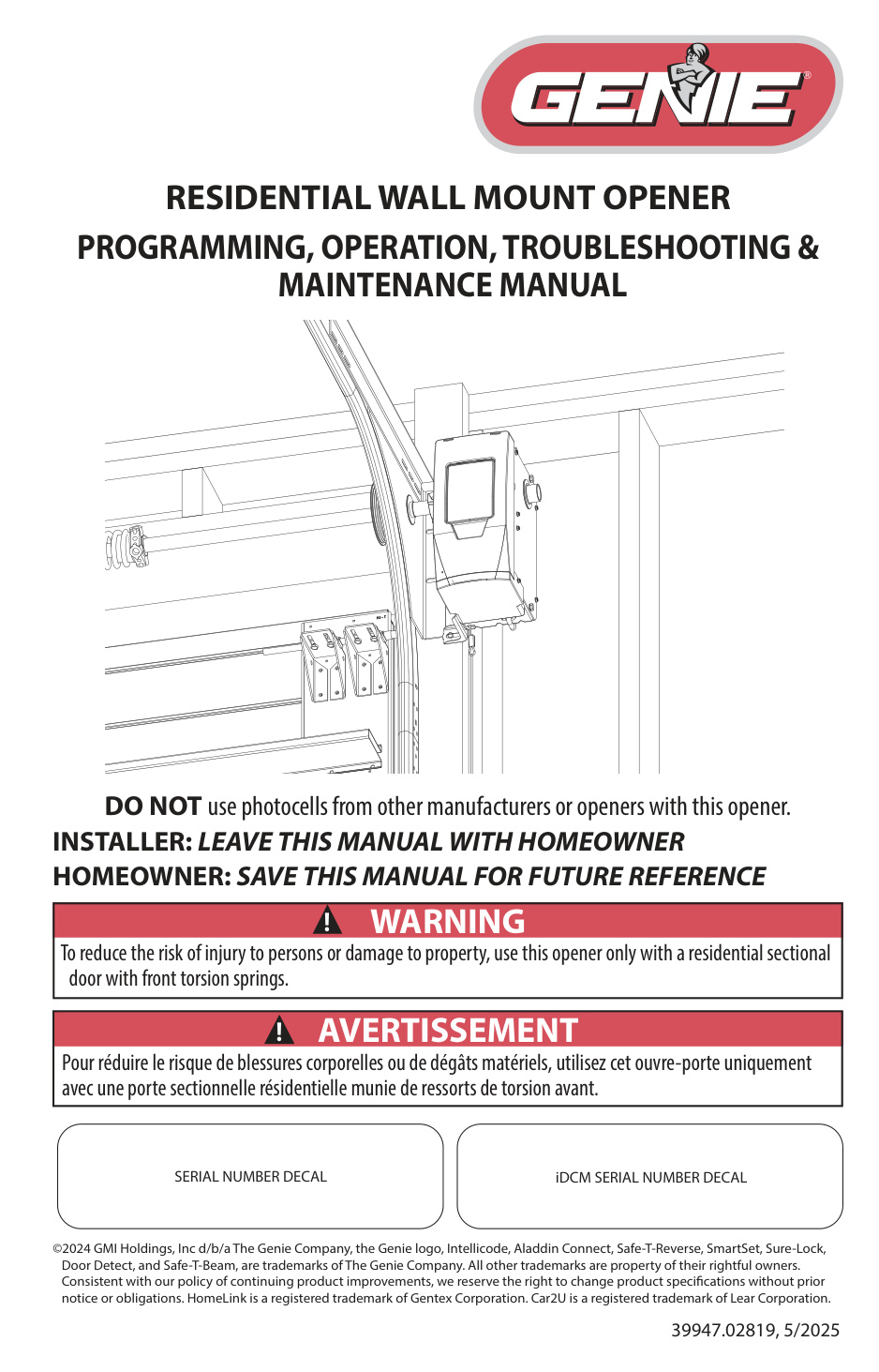 Genie Residential Wall Mount Programming Guide | Door Forensics